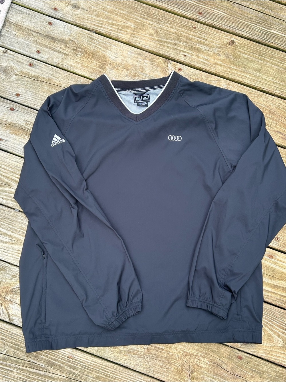 adidas Black V-Neck Long Sleeve Pullover with Audi Logo